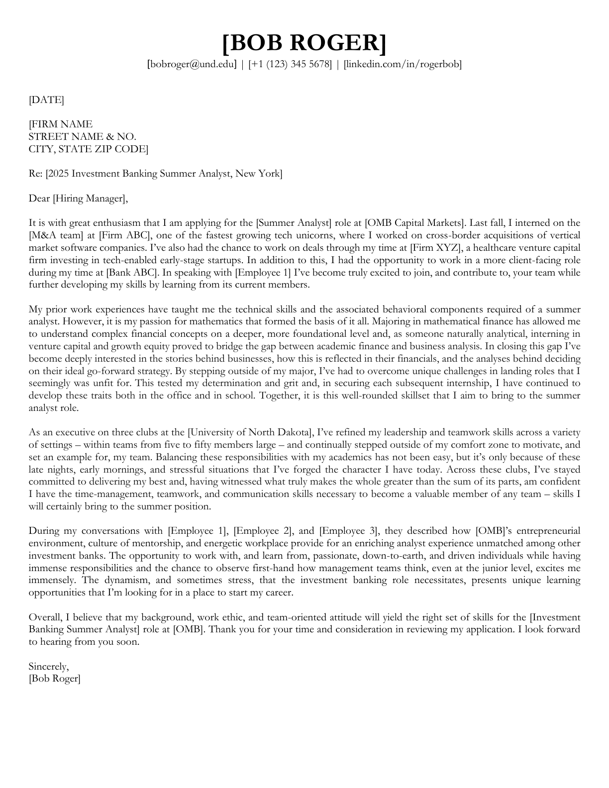 Cover Letter Example