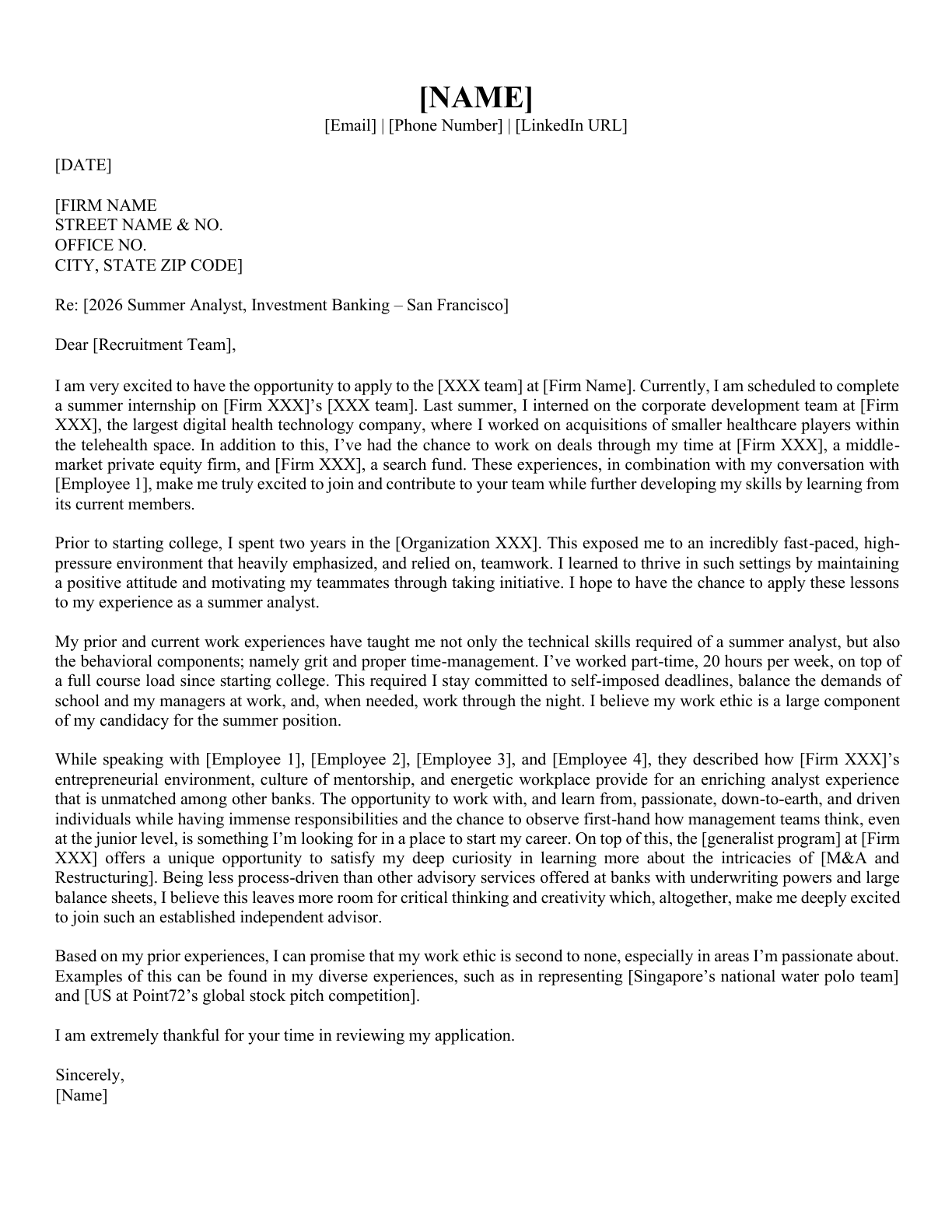 Cover Letter Example